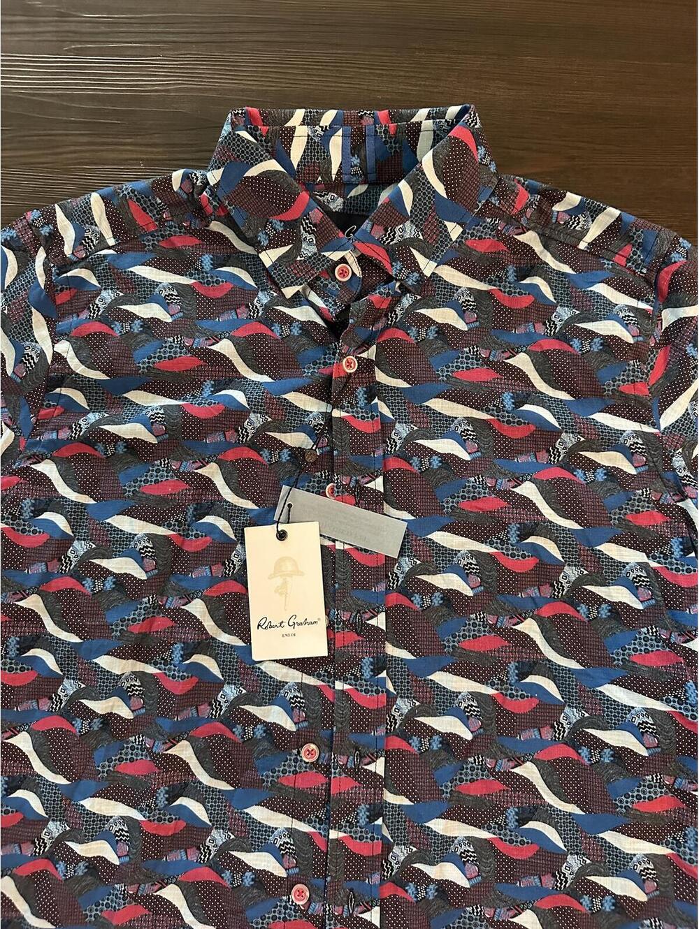 NWT Robert Graham bar harbour button down shirt medium colorful